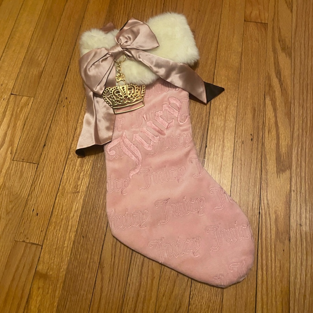JUICY COUTURE PINK VELVET STOCKING